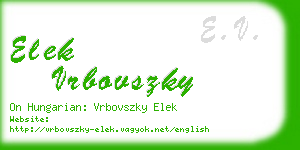 elek vrbovszky business card